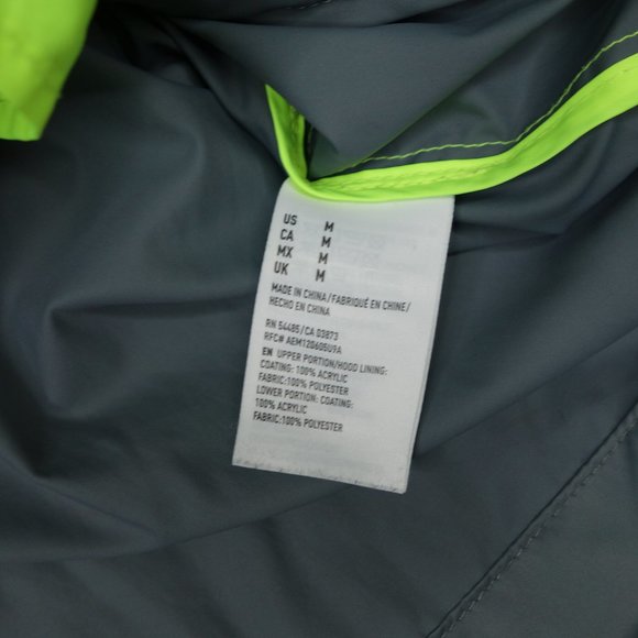 American Eagle Jacket Men's Medium Green Gray Windbreaker Hooded Full Zip - Picture 4 of 9